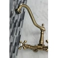 thumbnail image 3 of Kingston Brass KS1243AX Heritage Wall Mount Bridge Kitchen Faucet, Antique Brass, 3 of 5