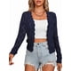 thumbnail image 2 of Chaqueta Cárdigan de Punto con Cuello en V y Larga para Mujer, Suéter Chal de Punto Sin Botones. Azul Marino L, 2 of 8