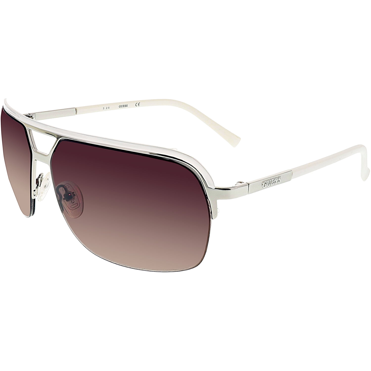 GUESS Guess Women's Gradient GF15924B65 White Aviator Sunglasses