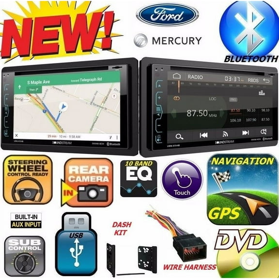 FORD MERCURY GPS NAVIGATION SYSTEM BLUETOOTH DVD CD USB AUX BT CAR Radio Stereo