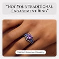 thumbnail image 5 of Black Engagement Ring for Women Mystic Topaz CZ Heart Promise Ring  Gift for Her Ginger Lyne, 5 of 8