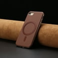 thumbnail image 6 of for iPhone 7 / iPhone 8 / iPhone SE 2022 & 2020 Strong Magnetic Case Compatible with Mag-Safe, Luxury Elegant PU Leather TPU Bumper Shockproof Protective Slim Magnetic Phone Cover, Brown, 6 of 6