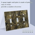 thumbnail image 3 of Yayeee Toggle Light Switch Wall Plate 3-Gang 6.37"x4.48" Decorative Outlet Cover, Black Flower Pattern, 3 of 7