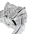 thumbnail image 3 of Blue Jewel Wedding Ring - Radiant Cut 2.2 Ct Excellent Diamond Rings - 14K White Gold Plated Diamond Rings for Her - Women's Engagement Ring - Three Stone Diamond Style, 3 of 6