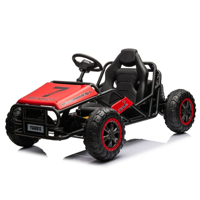 VOLTZ TOYS 24V Electric Ride-On Kart for Kids, Shock Suspension, Metal Frame, LED Lights, Off-Road Style