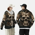 thumbnail image 4 of Balery Metal Style Horned Skull Sudadera ligera de manga larga con capucha y protección solar UPF 50+ para hombre y mujer, ideal para pesca y running-X-Large, 4 of 7