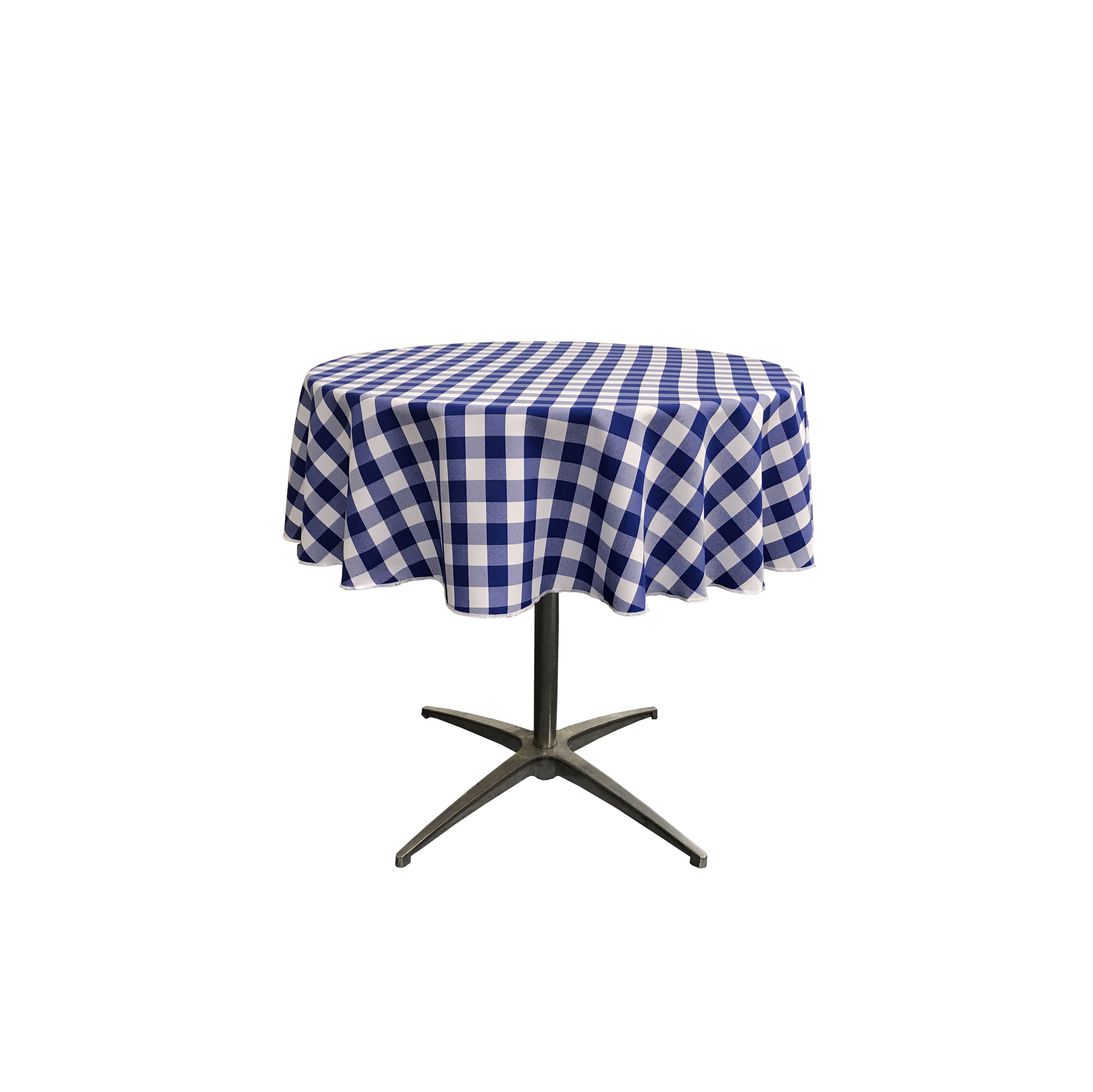5 Round 120 inch Checkered Tablecloths Buffalo Gingham Polyester Made in USA 
