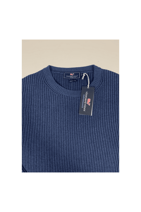 $168 Made In Italy VINEYARD VINES, Crew Neck Sweater, Faded Indigo, S