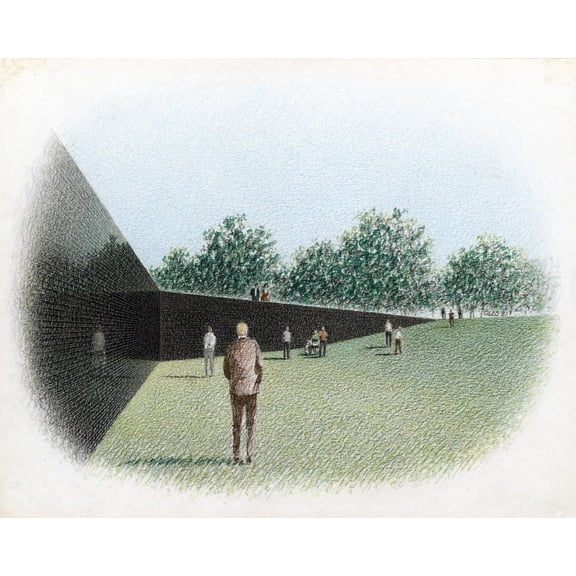 Print: Vietnam Veterans Memorial, Washington, D.C. View From Below Grade
