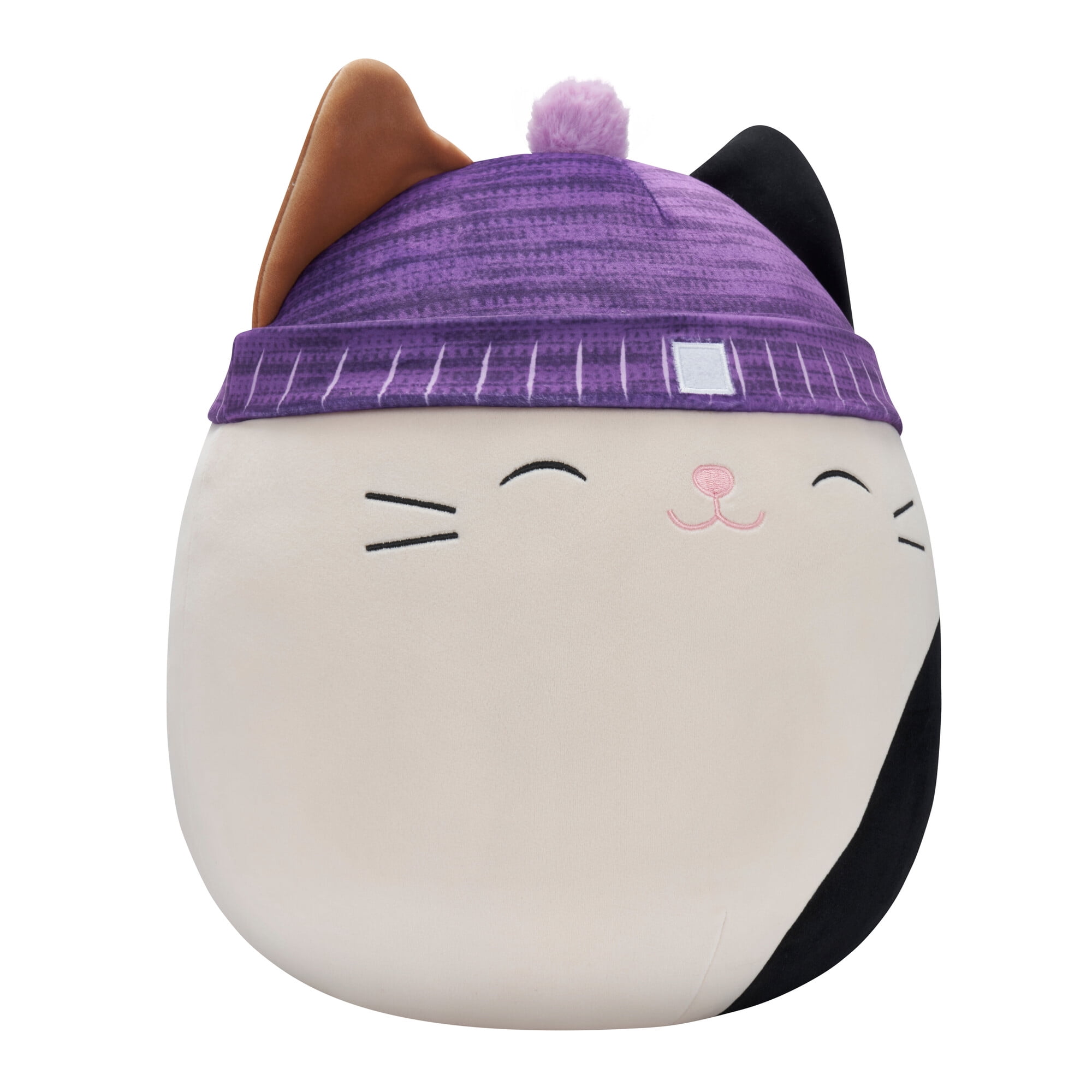 Squishmallows Original 14 inch Cam the Calico Cat with Purple Hat - Child's Ultra Soft Plush Toy
