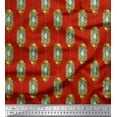 thumbnail image 1 of Soimoi Red Silk Fabric Hanging Lamps Home Decor Print Fabric by the Yard 42 Inch Wide, 1 of 1