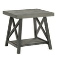thumbnail image 4 of Weston Home Westyn Rustic X Base Wood End Table with Shelf, Gray, 4 of 4