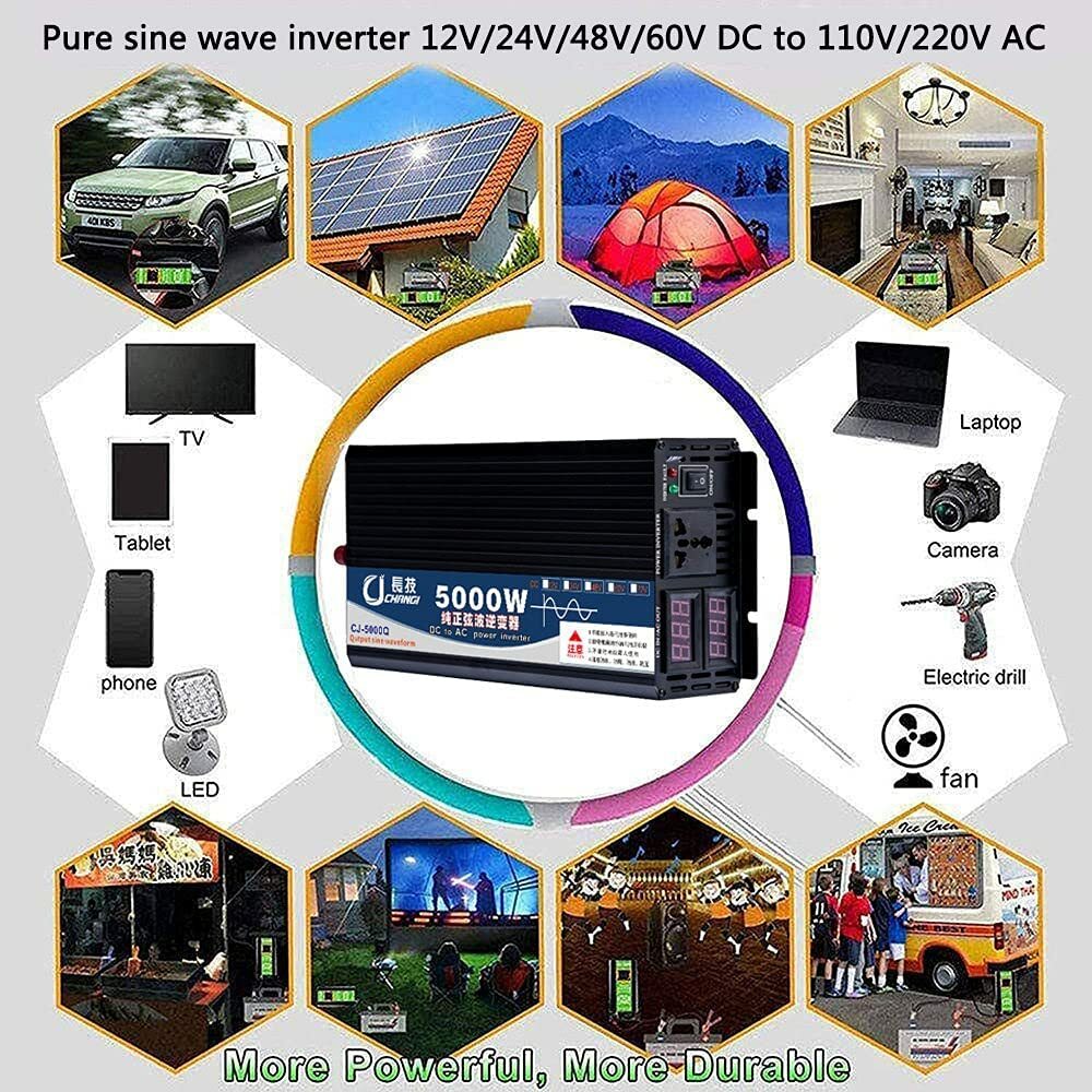 SHANNA 1500-Watt Continuous 3000-Watt Surge Power Inverter with Dual Digital Display for RV