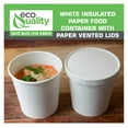 thumbnail image 3 of Disposable White Paper Soup Containers with Lids - Paper Ice Cream Cups - Disposable Dessert Bowls, Frozen Yogurt Cups - Food Storage Containers, Microwavable and Freezer Safe Take Out (100, 26oz), 3 of 3