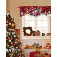 thumbnail image 4 of Christmas Truck Dwarfs Tie Up Valances Curtain, Winter Snowflakes Red Xmas Adjustable Rod Pocket Short Window Treatment Tie Up Curtains Valances for Kitchen Living Room Bathroom 42x18 Inches, 4 of 9