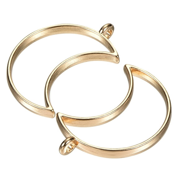 Uxcell Moon Shape Hollow Resin Pendants Frames for DIY Crafts Gold Tone 30 Pack