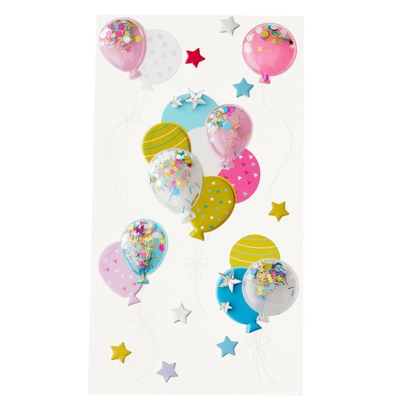 Recollections Birthday Balloon Stickers, 12 Pack