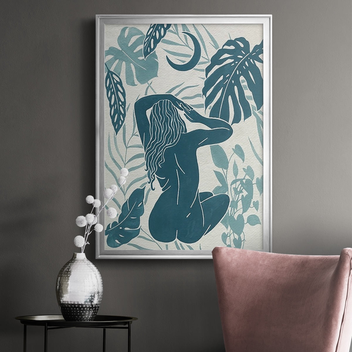 Moon Gazer IV Premium Framed Print, in Gold, Black, or Silver - Ready to Hang