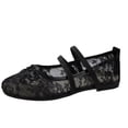 thumbnail image 3 of Mfakffe Ballet Flats for Women Mesh Bowknot Ballerina Flats Closed Toe Comfortable Casual Work Shoes Black 9 Wide（EU:42）, 3 of 5