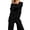 Black, variant on Women Knit Two Piece Outfit, Boat Neck Pleated Hem Sweater Top & High Waist Wide Leg Pants Elegant Loungewear Solid Color Multiple Shades S To 5XL Plus Size Friendly True To Size