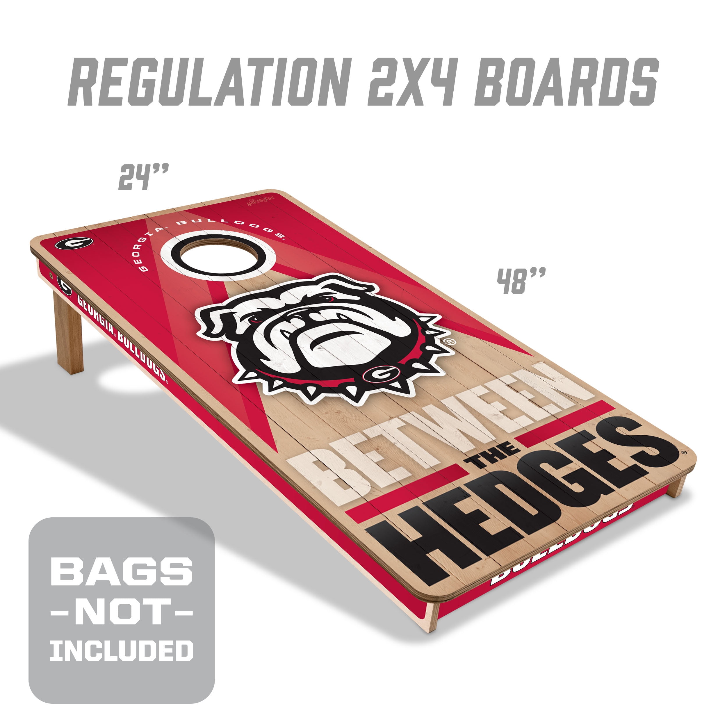 YouTheFan NCAA Georgia Bulldogs 2X4 Slogan Series Cornhole NO BAGS