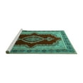 thumbnail image 2 of Ahgly Company Machine Washable Indoor Rectangle Persian Turquoise Blue Traditional Area Rugs, 3' x 5', 2 of 4