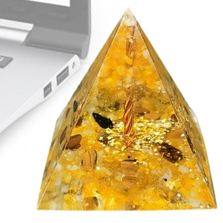 

Laideyi Pyramid Crystal | Crystal Gemstone Resin Pyramid Tree | Reiki Tool Tree-of-Life Ornaments for Yoga Balancing Meditation