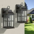 thumbnail image 2 of Maxax 2-Pack Bronze Outdoor Wall Lights, Waterproof Dusk-to-Dawn Exterior Wall Lanterns with Ripple Glass for Porch, Garage, Entryway, Patio, 2 of 7