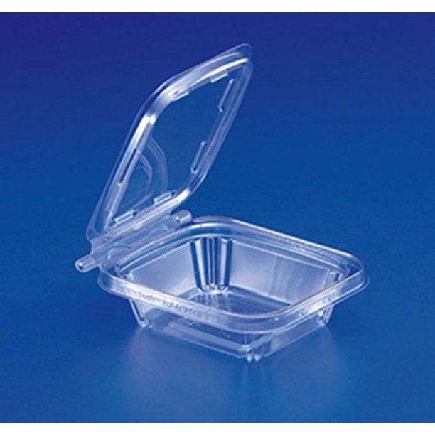 Inline Plastics Inline 8 oz. Clear Hinged Deli Container w/Tamper