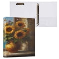 thumbnail image 3 of 3 Ring Binder 1.5 inch Round Rings with Interior Pockets Binders Organizer Office School 1Pack Coastal Sunflower Bouquet, 3 of 10