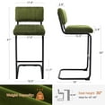 thumbnail image 2 of ONEVOG 30''H Bar Height Stools Set of 2, Morden Bar stools with Velvet and Black Metal Legs, Upholstered Bar Stool for Kitchen Island, Oliver Green, 2 of 7