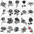 thumbnail image 3 of 50 tatuajes temporales de flores para mujeres, pegatinas para tatuajes de medio brazo, tatuajes de rosas, flores, calaveras y mariposas, para decoraciones para adultos, niñas y niños, 3 of 5
