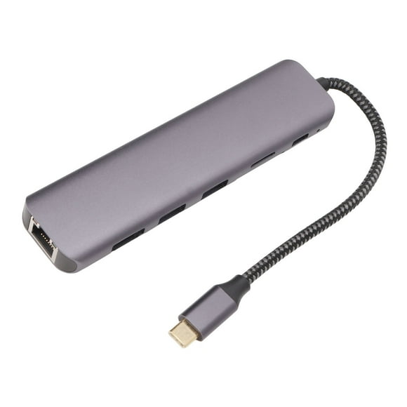 7 In 1 USB C Hub, USB C Hub 100W PD Charging 1Gbps Ethernet For Laptop