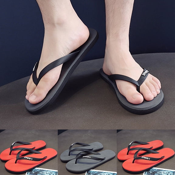 CAIXIA Men's Soft Flip Flops, Comfortable Thong Sandals, Lightweight Casual Slides for Indoor and Outdoor Use