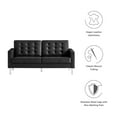 thumbnail image 6 of Modway Loft Tufted Vegan Leather Upholstered Living Room Loveseat in Silver Black, 6 of 8