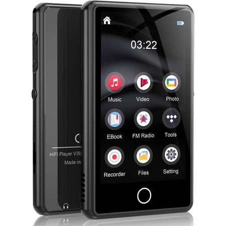 Mp3 Player for , 80GB MP3 Player, Digital Music Player Portable HiFi Sound Full Video Format, MP3 & MP4 Players with Speaker, FM Radio, Voice Recorder, Shuffle Repeat, Up to 256GB, Black