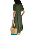 thumbnail image 3 of ZANZEA Women Short Sleeved Buttons Up Midi Dress Holiday Dresses, 3 of 3