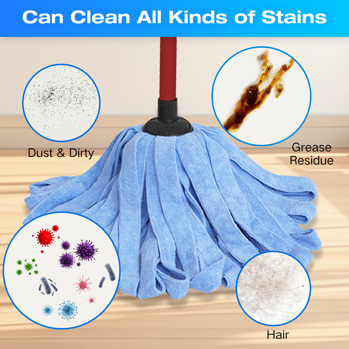 Home Times Spin Mop Set with 2 Microfiber Refills photo 4