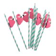 thumbnail image 2 of 10pcs / Pack Flamingo Rayas Pajas De Beber De Playa Tropical Favor Del Cóctel BLESIY Paja de Flamingo, 2 of 8