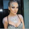 thumbnail image 3 of 5 Pieces Rhinestone Mermaid Face Jewels Tattoo - Body Stickers Crystal Tears Gem Stones Bindi Temporary Stickers (Style 1), 3 of 7