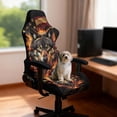 thumbnail image 2 of Pzuqiu Wolf 4 PCS Gaming Chair Covers Fashionable Racing Computer Chair Slipcover Set Easy to Install Flame Office Chairs Protector for Home, Shop, Office, 2 of 7