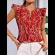 thumbnail image 4 of Blusas de Verano para Mujer, Elegantes, Informales, de Corta y con Estampados. Rojo XL, 4 of 9