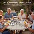 thumbnail image 3 of Round Outdoor Tablecloth with Umbrella Hole and Zipper, Beige Black Branches Tablecloth with Elastic Waterproof, Botanical Dead Tree Birds Patio Table Covers for 55" - 60" Picnic Pool Tables, 3 of 9
