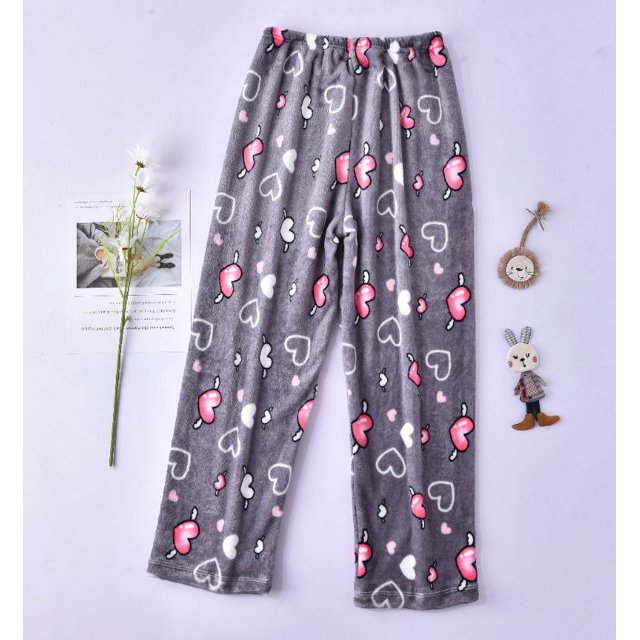 Pijama de otoño e invierno, pantalones cálidos de hada, pantalones de franela, pantalones de casa de vellón coral