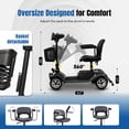 thumbnail image 4 of ROBTWOK 4-Wheel Folding Mobility Scooter for Seniors & Adults, 15 Miles Long-Range, Heavy-Duty 330 lbs Loading Capacity, Compact Travel Design with Removable Battery, 4 of 9