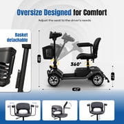 ROBTWOK 4-Wheel Folding Mobility Scooter for Seniors & Adults, 15 Miles Long-Range, Heavy-Duty 330 lbs Loading Capacity, Compact Travel Design with Removable Battery
