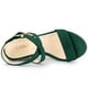 thumbnail image 4 of Sandalias de tacón de cuña Allegra K con Tirantes Cruzados para Mujer Verde 38, 4 of 7