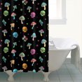 thumbnail image 4 of Black Colorful Skull Mushroom Pattern Shower Curtain 84"x72" ,Bathroom Decorative Shower Curtains Set with 12 Hooks,Modern Waterproof Washable Shower Curtain, 4 of 6