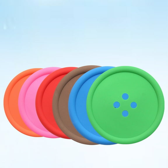 GOOHOCHY  6 PCS Silicone Coaster Cup Mats Coasters High-resistant Material