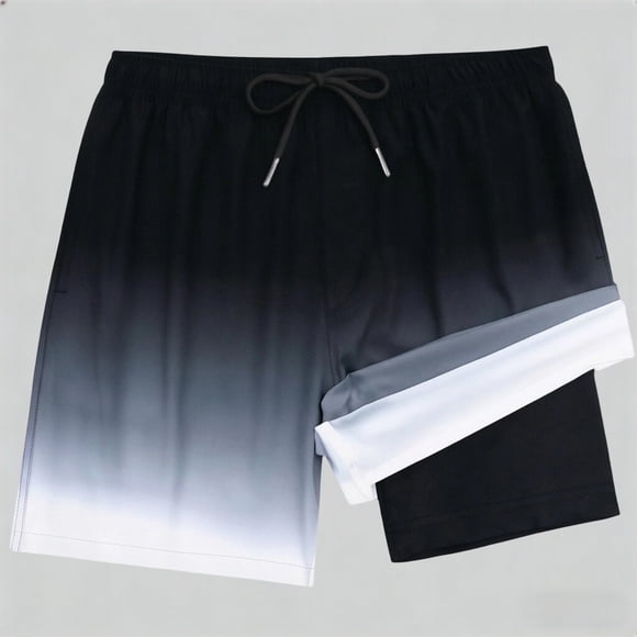 Boys Swim Trunks with Compression Liner Quick Dry Stretch Swim Shorts Little Boys Bathing Suit 13-14 Years
